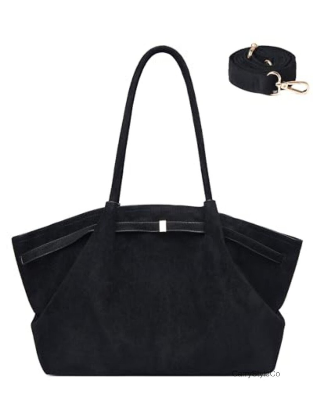 Faux Suede Tote Bag for Women Structured Shoulder Crossbody Handbag
